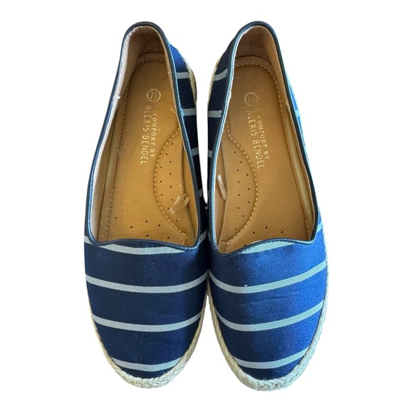 Alexis Bendel Womens Espadrille Slip-on Shoes 7.5 Navy Comfort Flats Coastal‎ - Picture 3 of 7